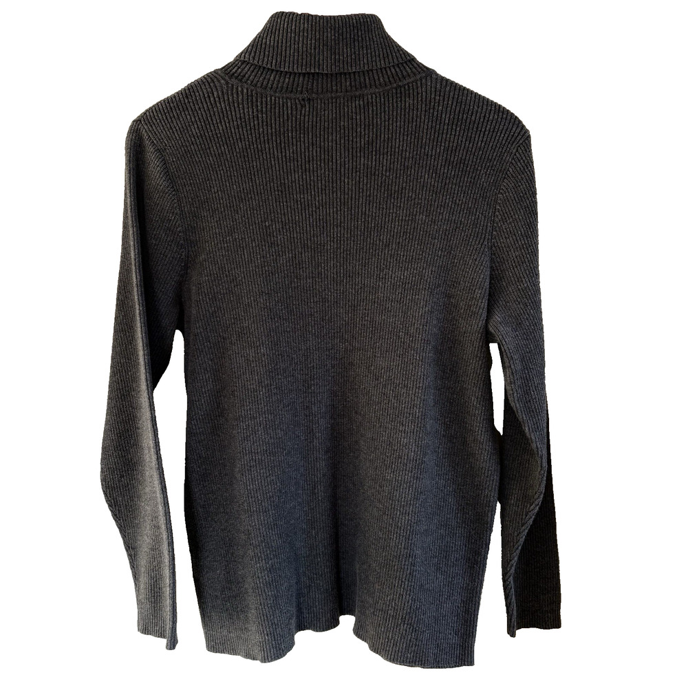 Women’s Lauren Ralph Lauren Gray Ribbed Turtleneck Sweater 100% Cotton Size 1X - Picture 4 of 12